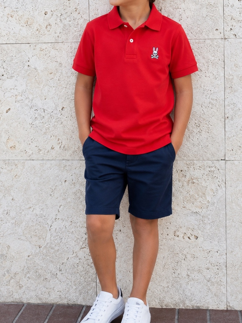 Psycho Bunny Red Polo with Bunny Chest Logo